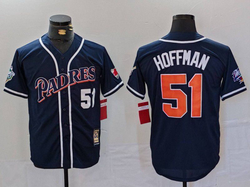Men San Diego Padres #51 Hoffman Blue Throwback 2024 Nike MLB Jersey style 1->san diego padres->MLB Jersey